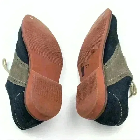 1901 mens flats size 11.5 navy blue gray suede